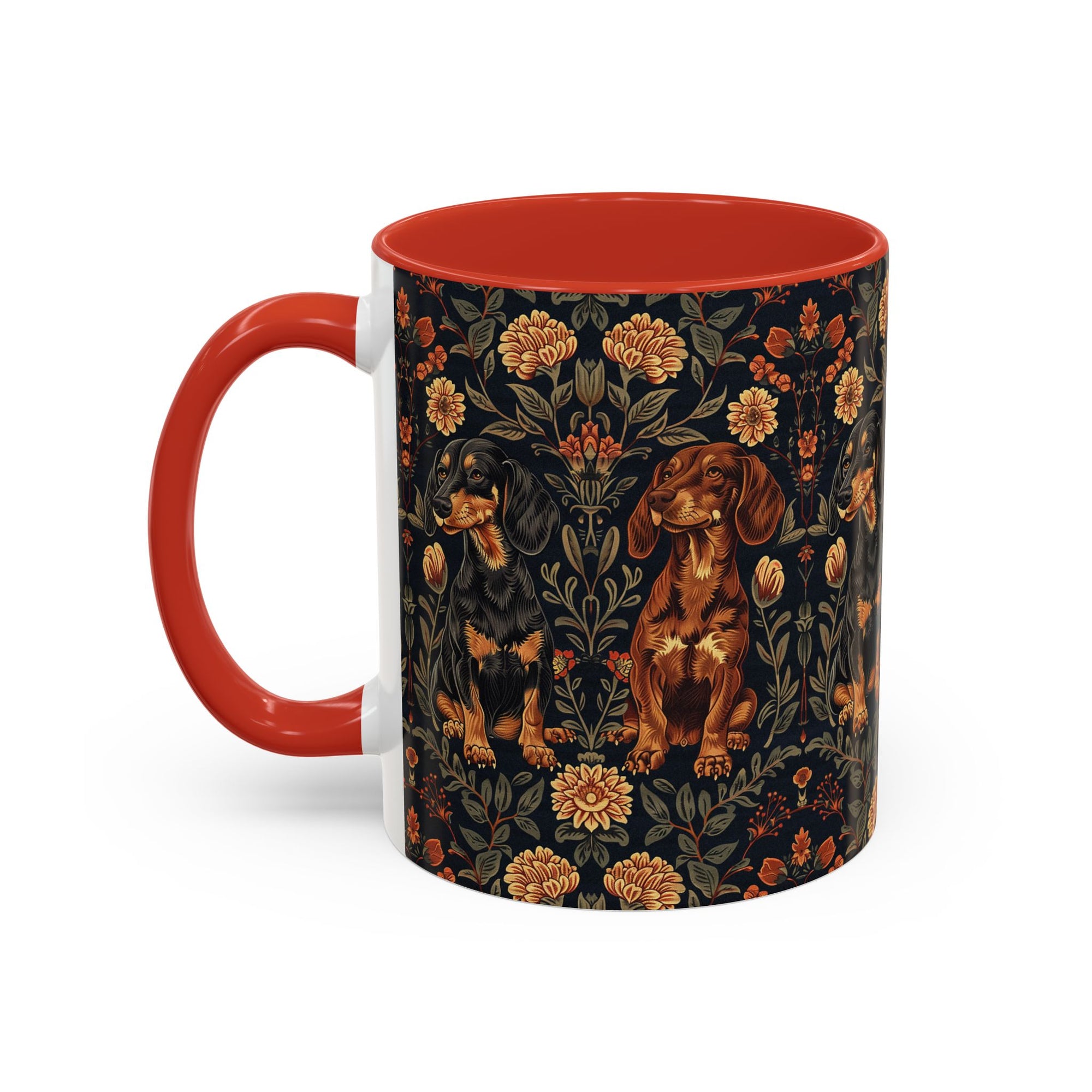 Dapper Dachshund Embroidery Elegance Accent Coffee Mug