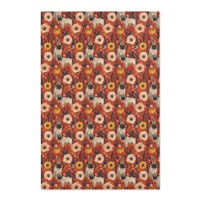 Pugs and Poppies Heritage Rug