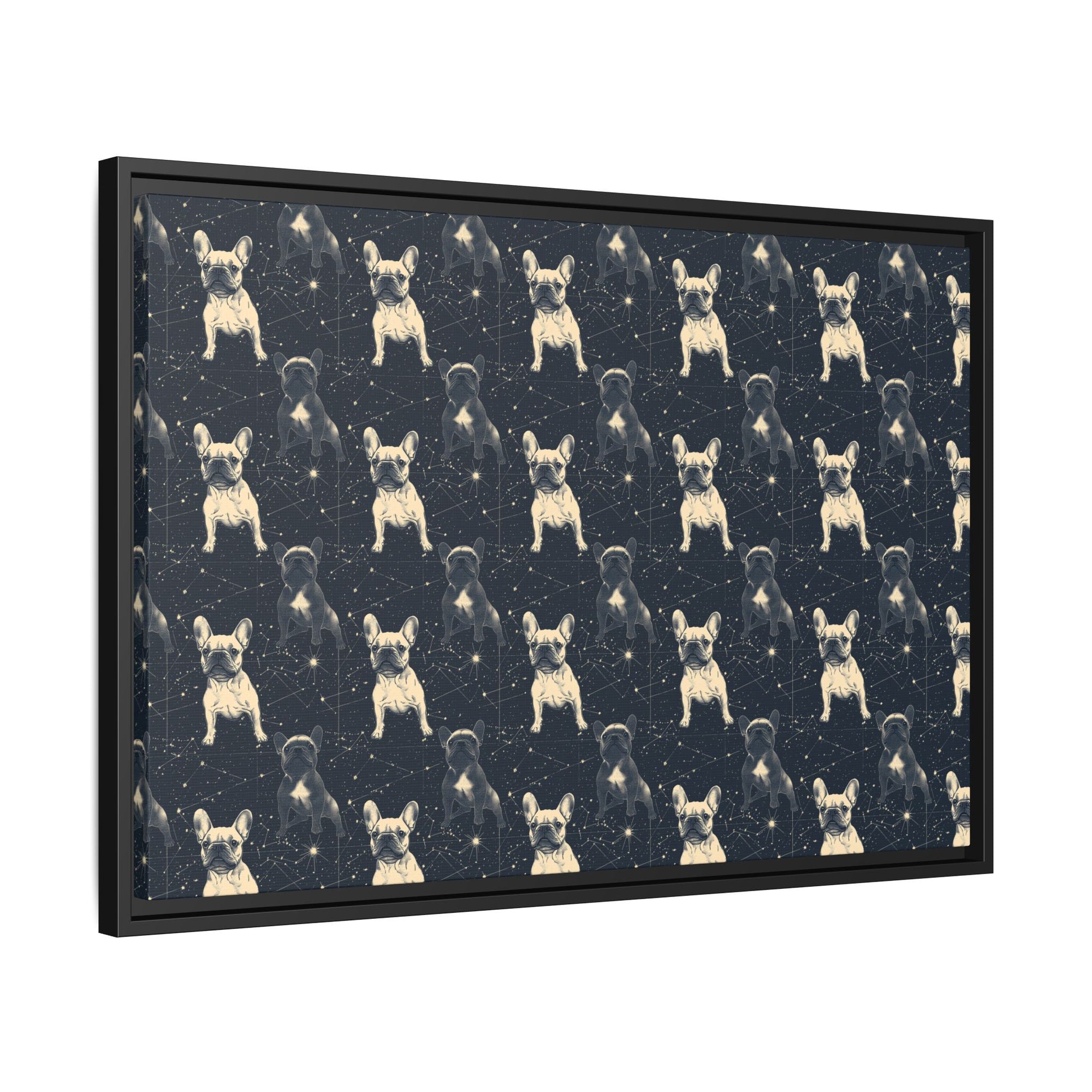 Frenchie Celestial Soar Matte Canvas, Framed