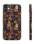 Floral Pawsome Dachsund Delight Slim Phone Cases