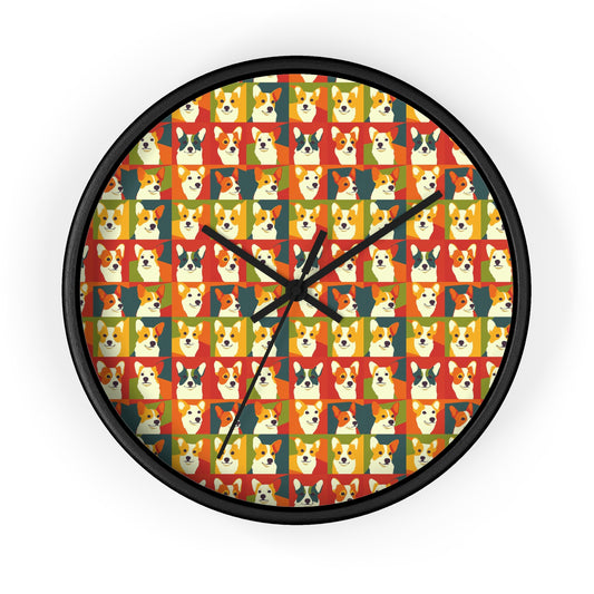 Corgi Chic Popart Pup Wall Clock