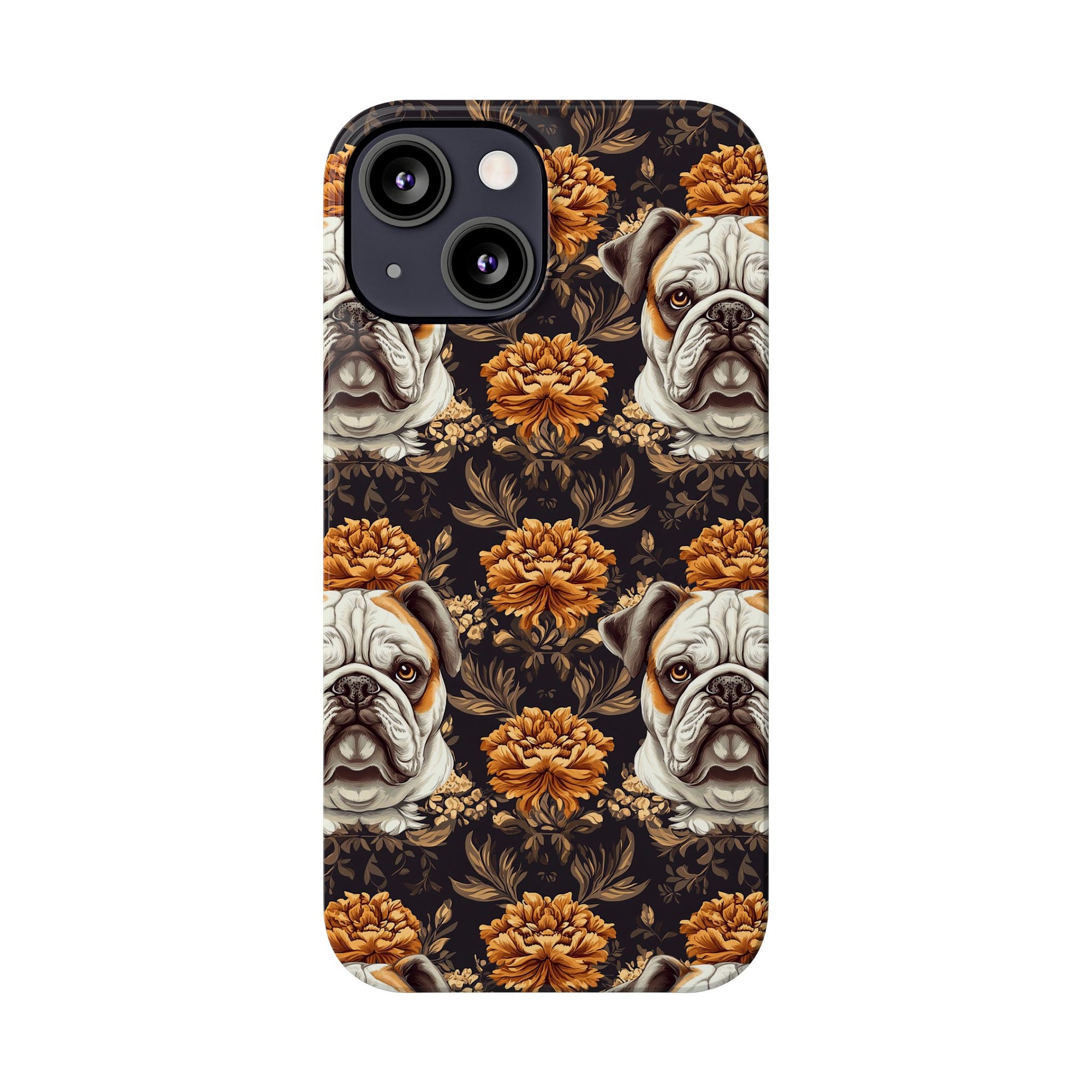 Bloomingly Bulldogistic Bouquet Slim Phone Cases