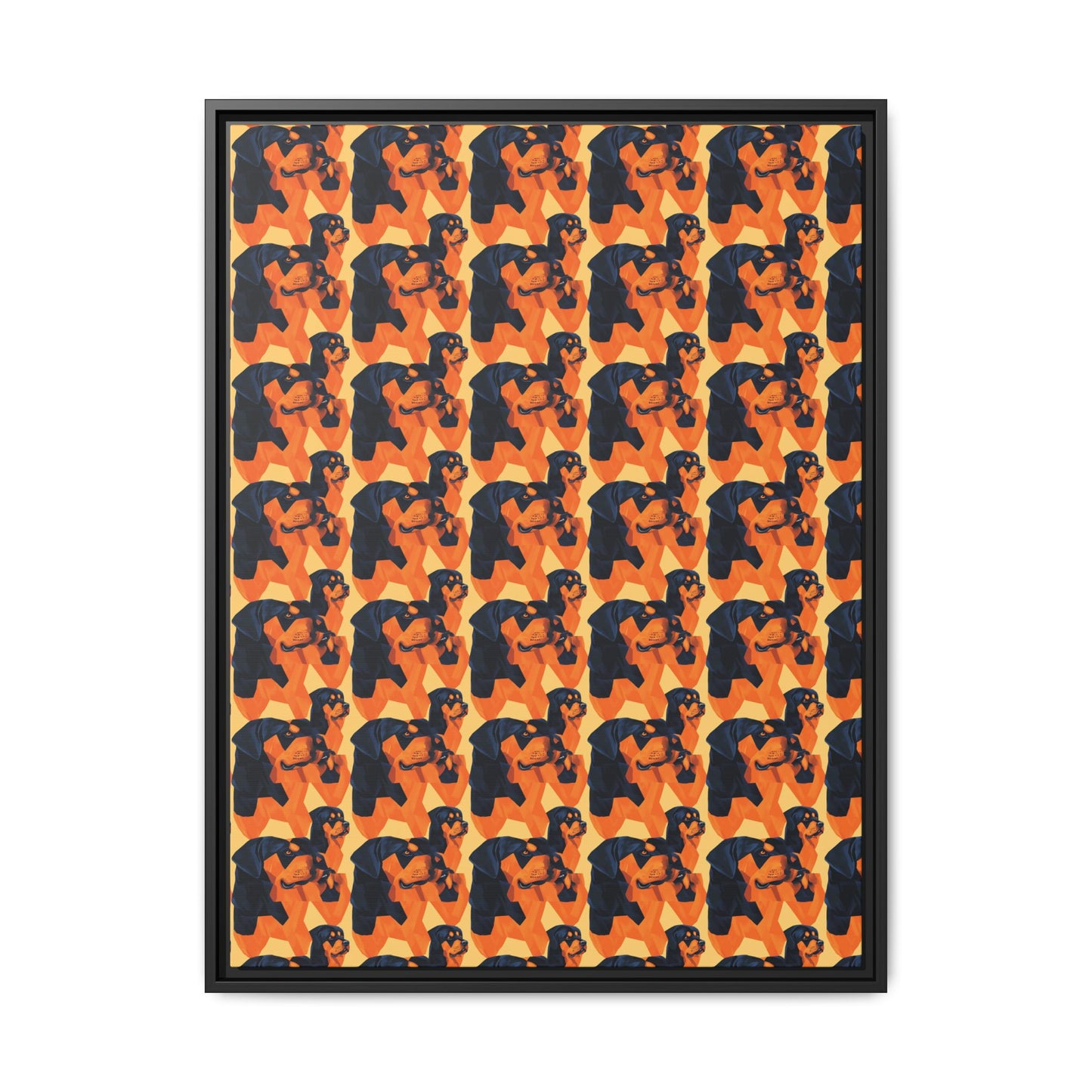 Rottweiler Chic Pawsitivity Matte Canvas, Framed