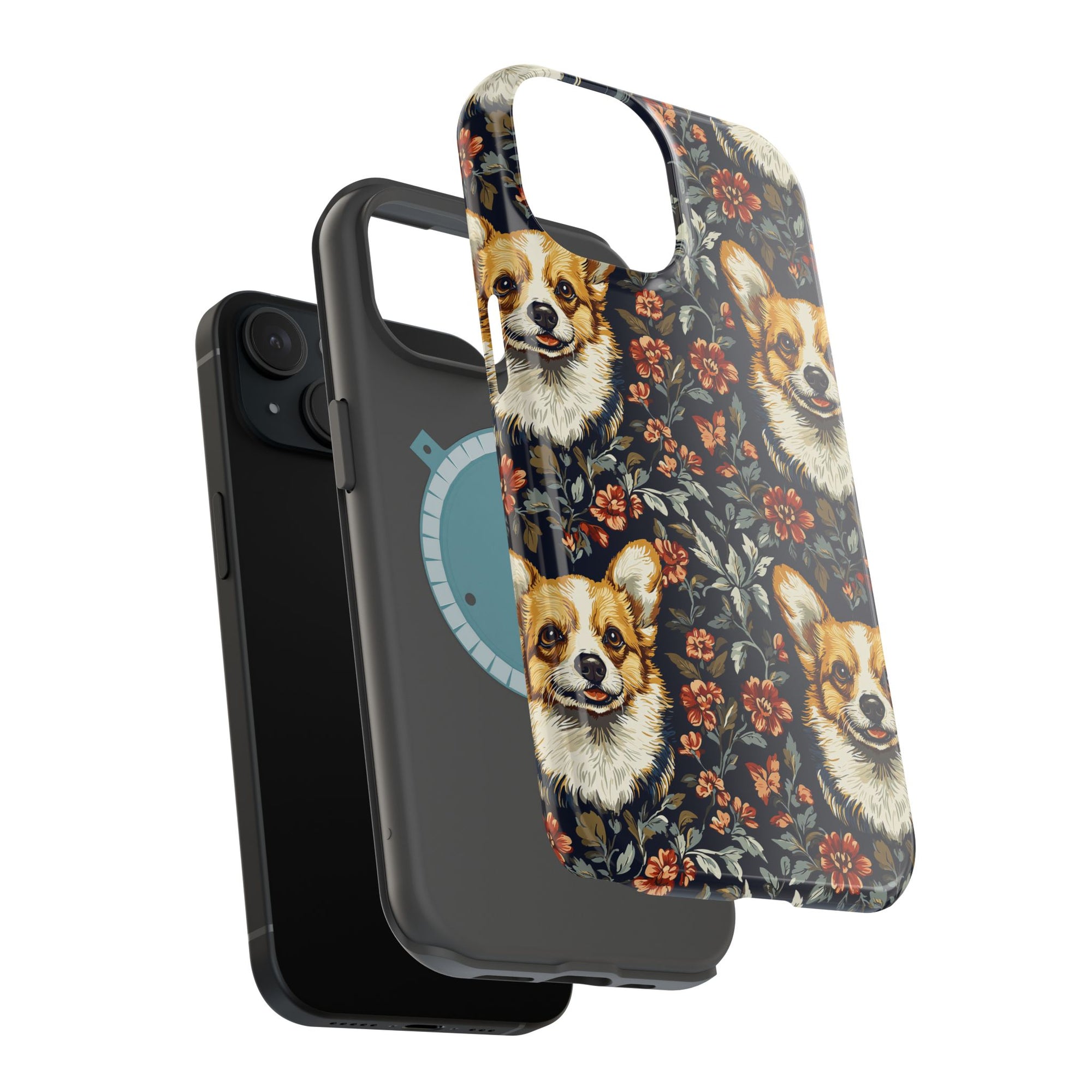 Floofy Corgi Blossom Blast Magnetic Tough Cases