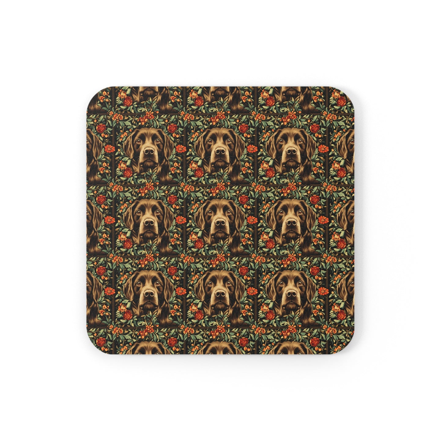 Labrador Lush Pooch Tapestry Cork Back Coaster