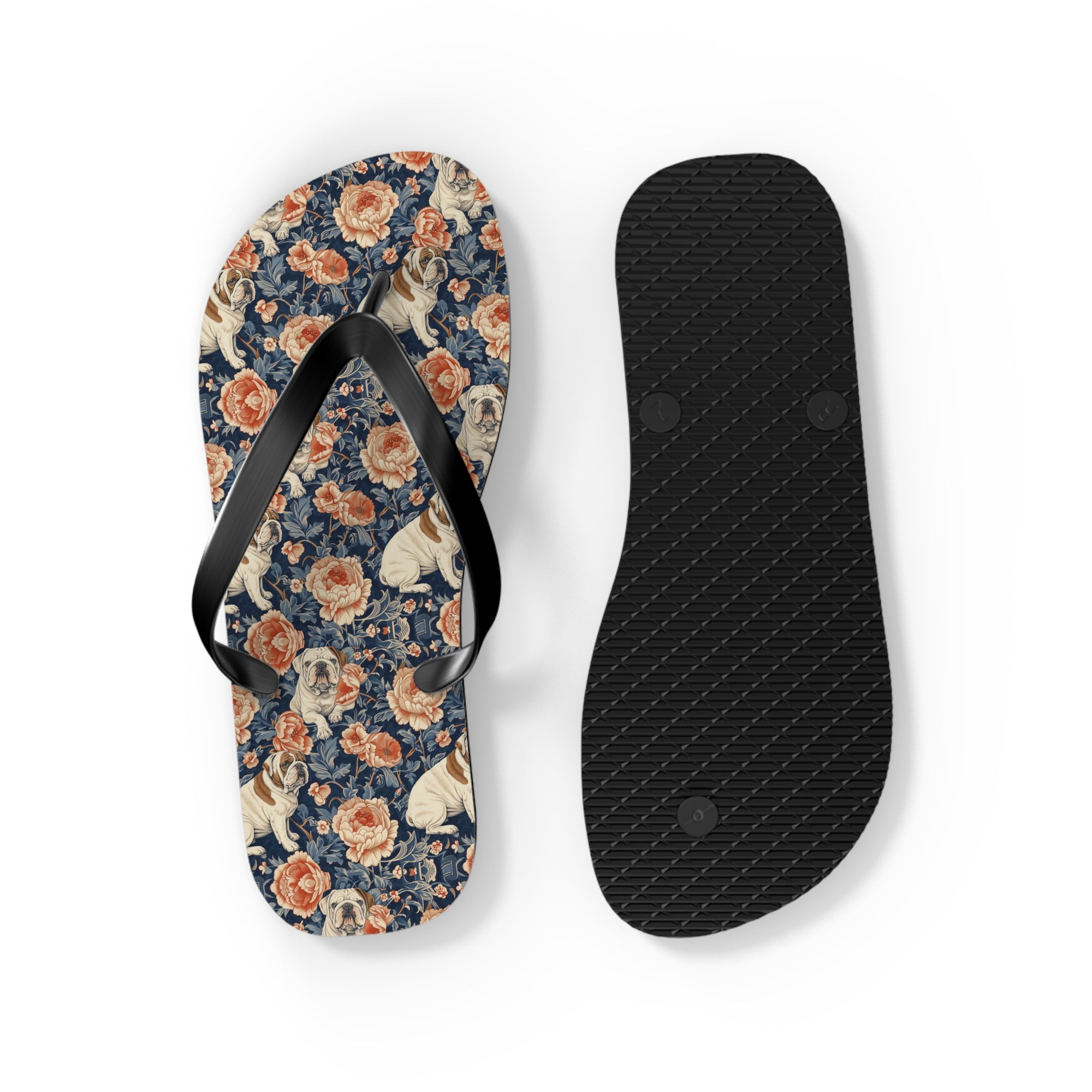 Blooming Bulldog Beauty Flip Flops