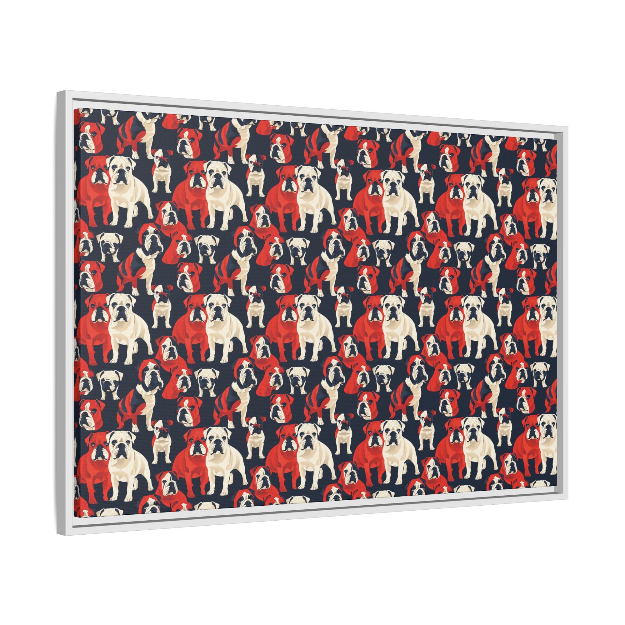 Bulldoggy Bliss Chomper Matte Canvas, Framed