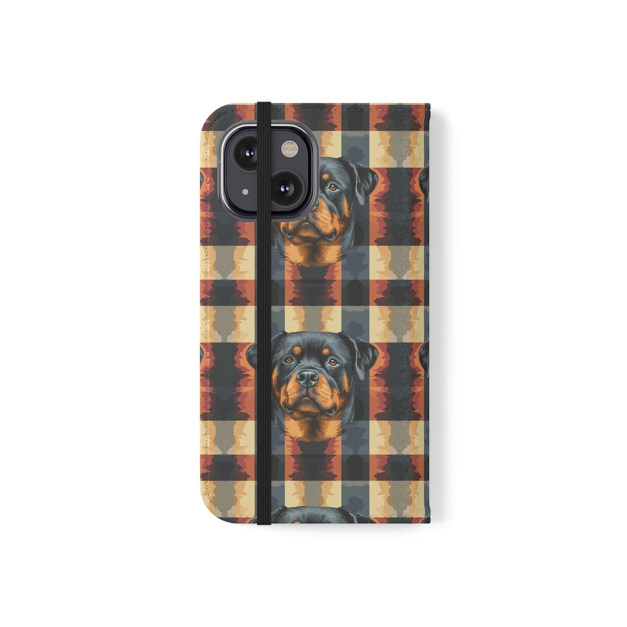 Pawsome Rottweiler Royalty Plaid Flip Cases