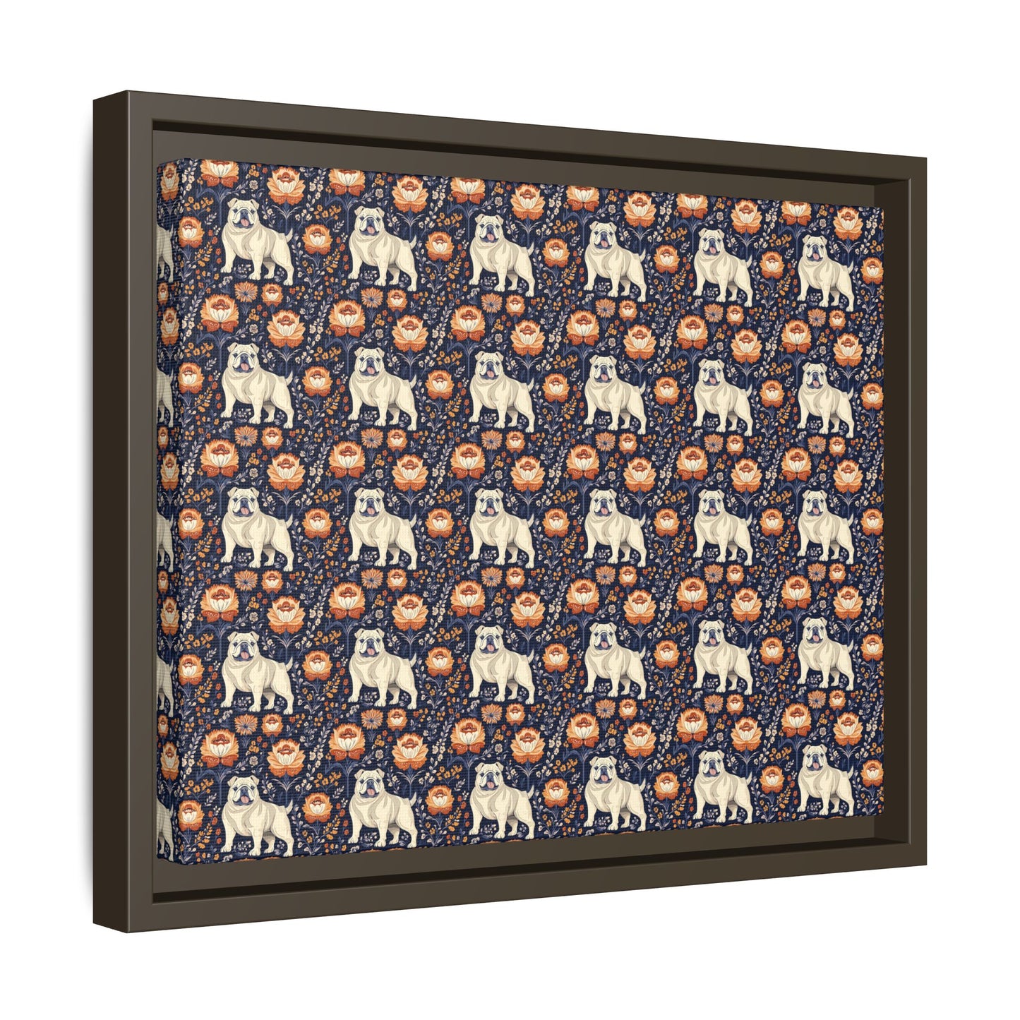 Bulldog Blossom Bonanza Matte Canvas, Framed