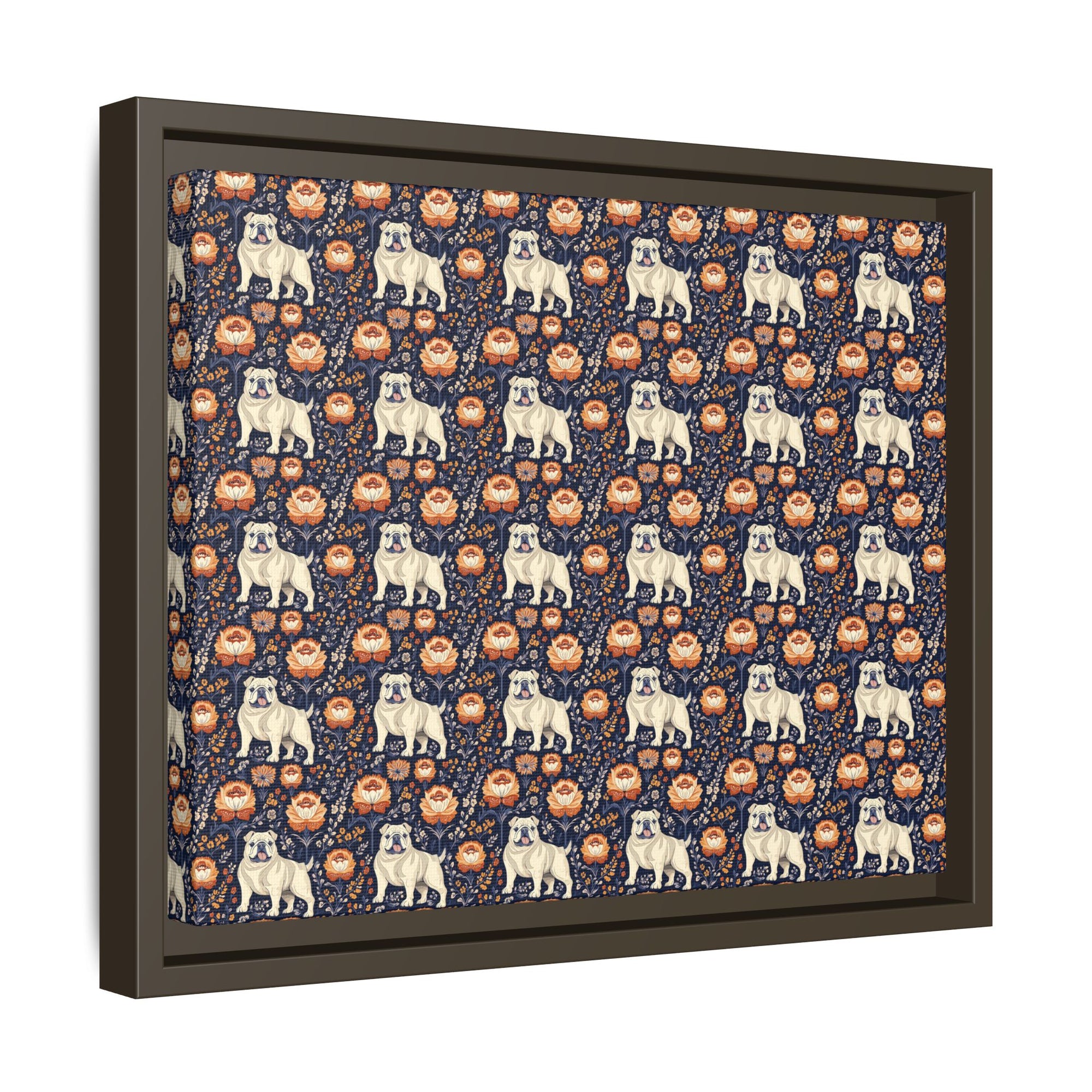 Bulldog Blossom Bonanza Matte Canvas, Framed