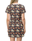 Bulldog Blossom Bonanza T-Shirt Dress