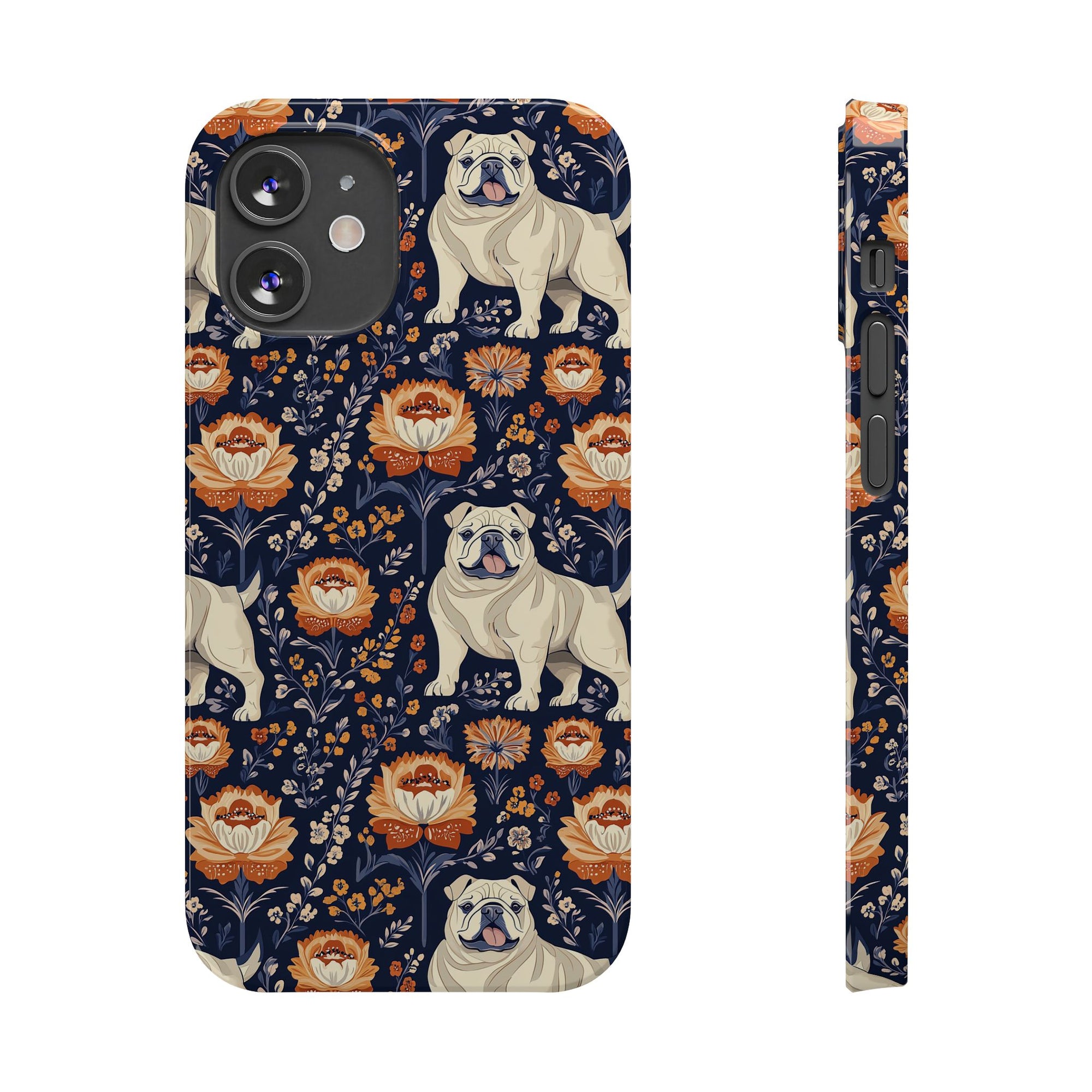 Bulldog Blossom Bonanza Slim Phone Cases