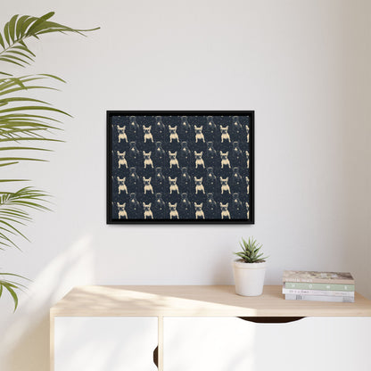 Frenchie Celestial Soar Matte Canvas, Framed