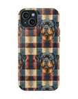 Pawsome Rottweiler Royalty Plaid Magnetic Tough Cases