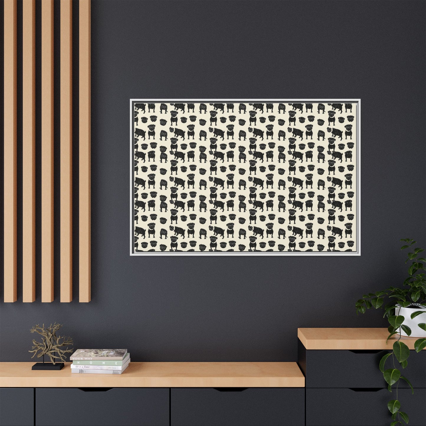 Puggie Pout Perfection Matte Canvas, Framed