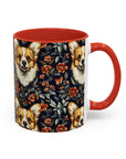 Floofy Corgi Blossom Blast Accent Coffee Mug