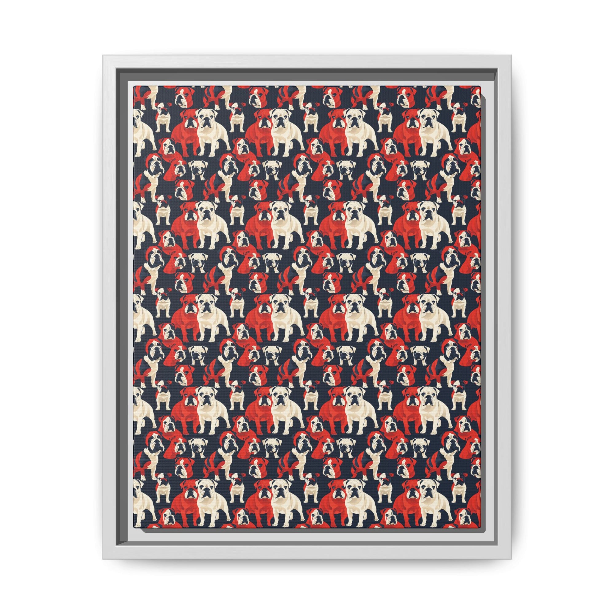 Bulldoggy Bliss Chomper Matte Canvas, Framed