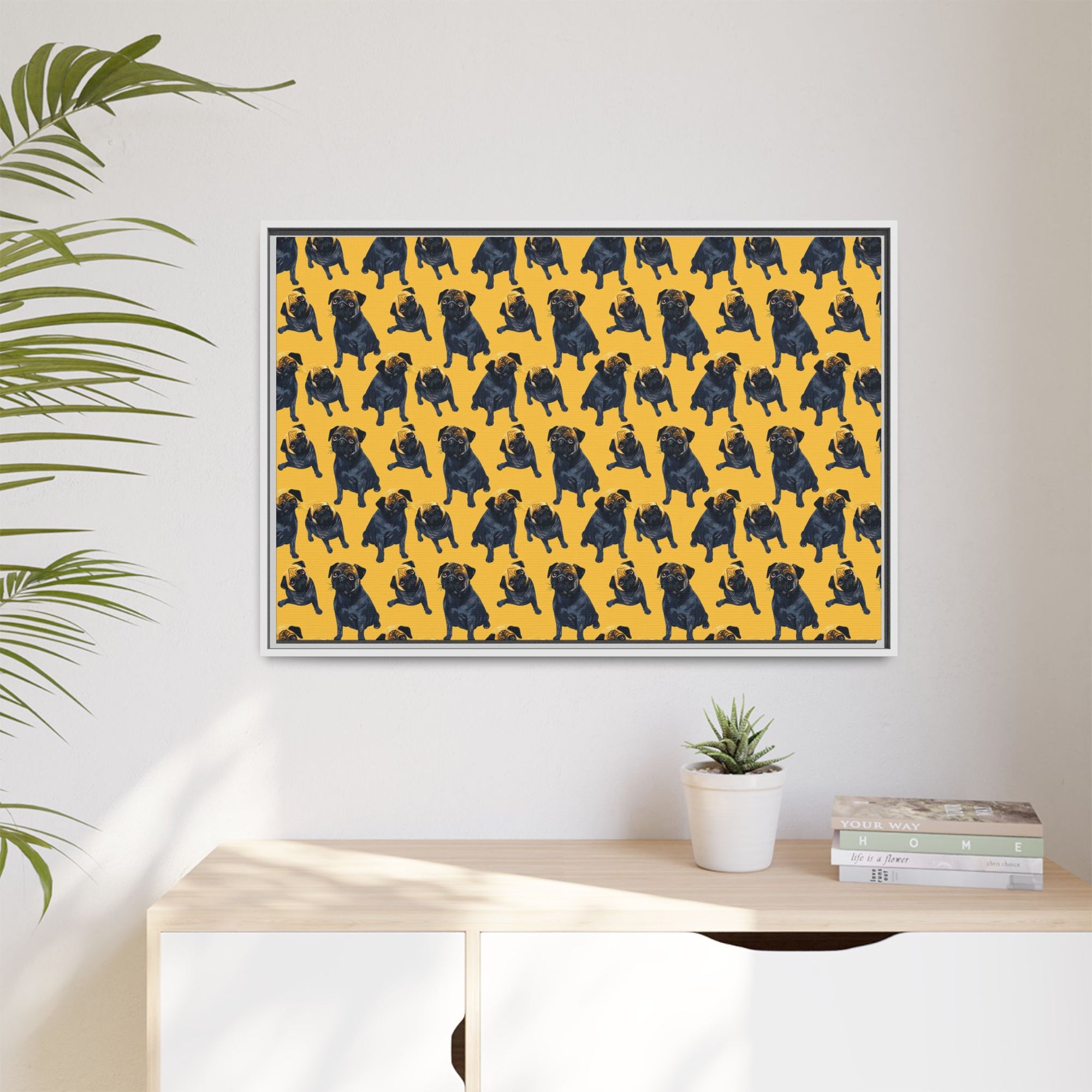 Puglet Posh Paradise Matte Canvas, Framed