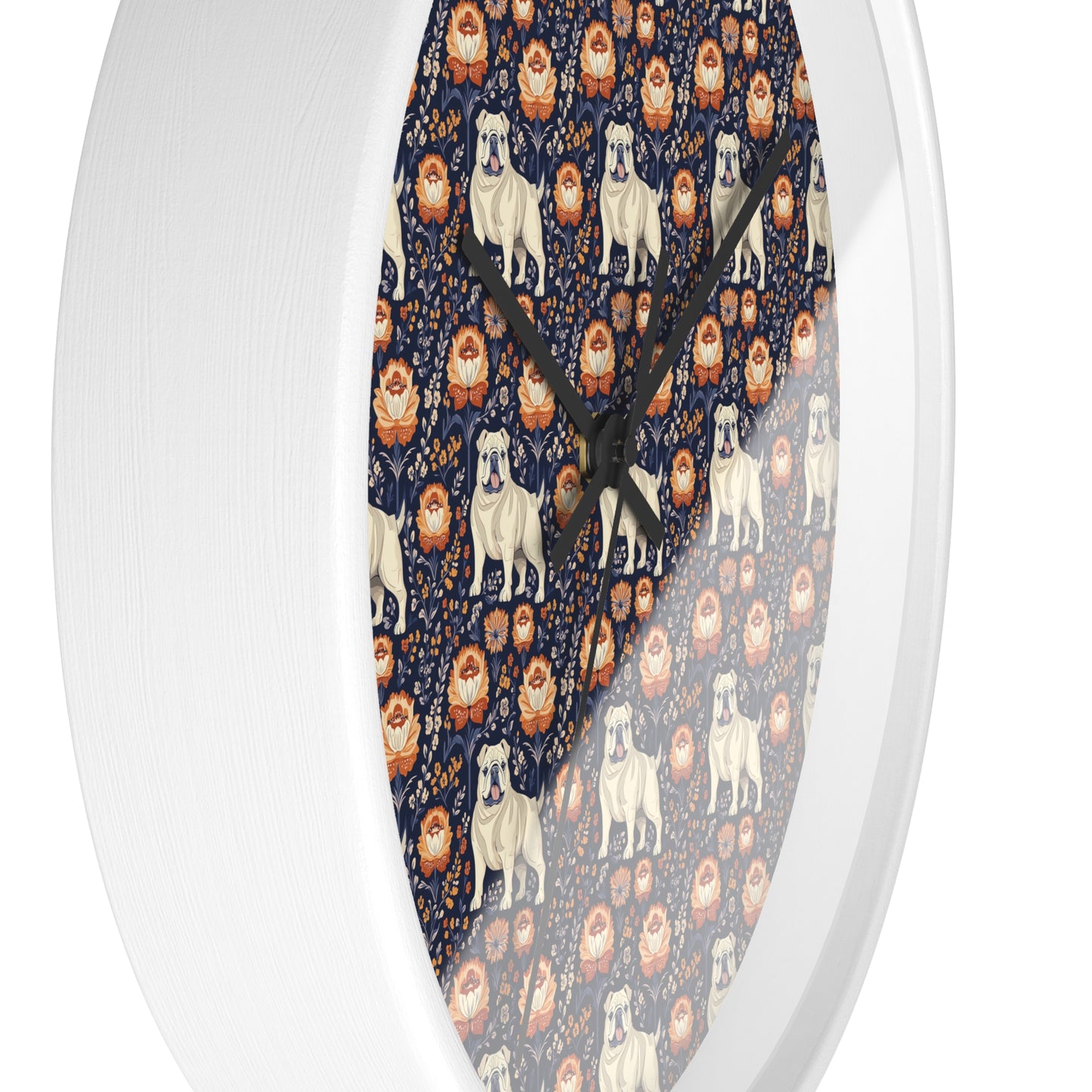 Bulldog Blossom Bonanza Wall Clock