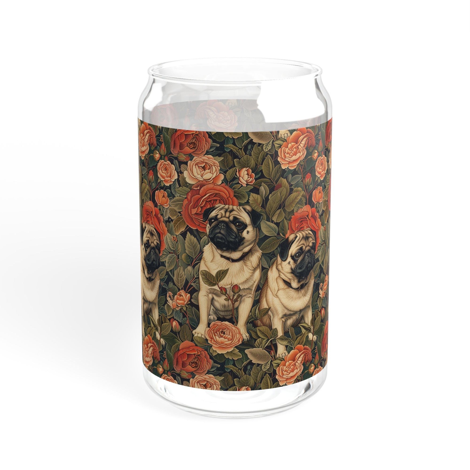 Blooming Pug Paradise Sipper Glass