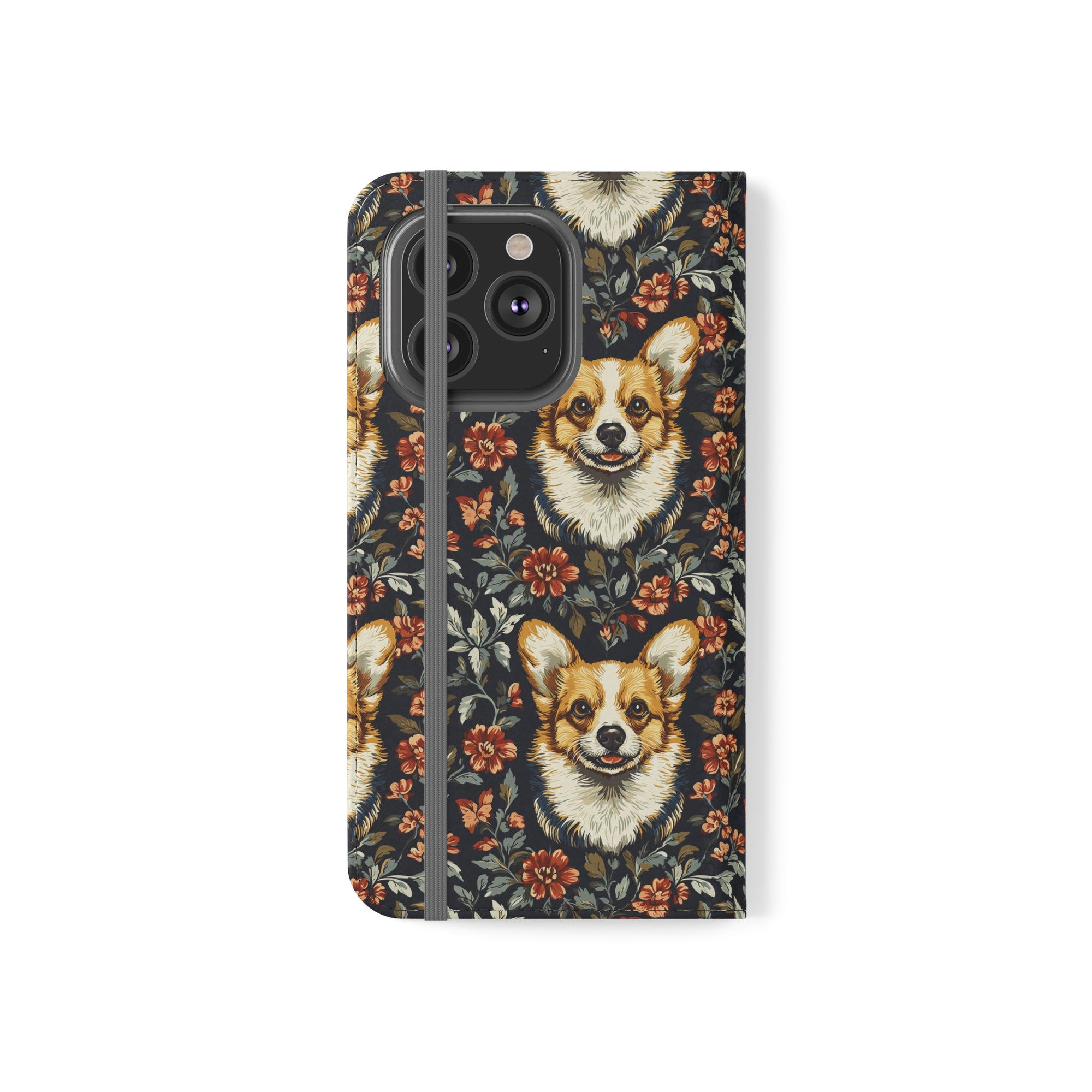 Floofy Corgi Blossom Blast Flip Cases