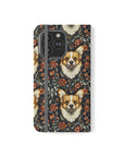 Floofy Corgi Blossom Blast Flip Cases