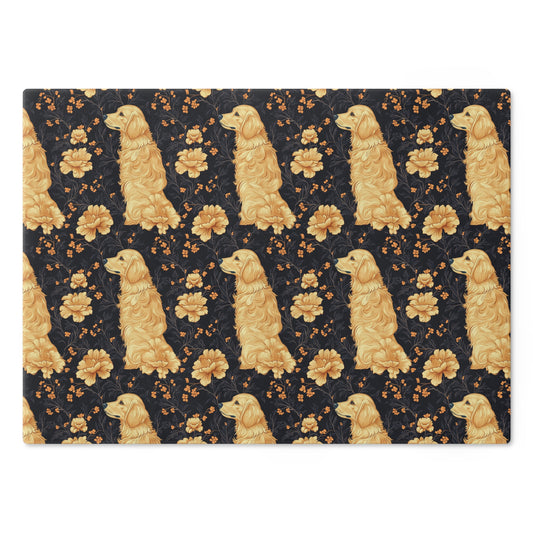 Golden Paws Floral Frenchie Cutting Board