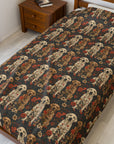 Blossoming Labradors Bouquet Velveteen Plush Blanket