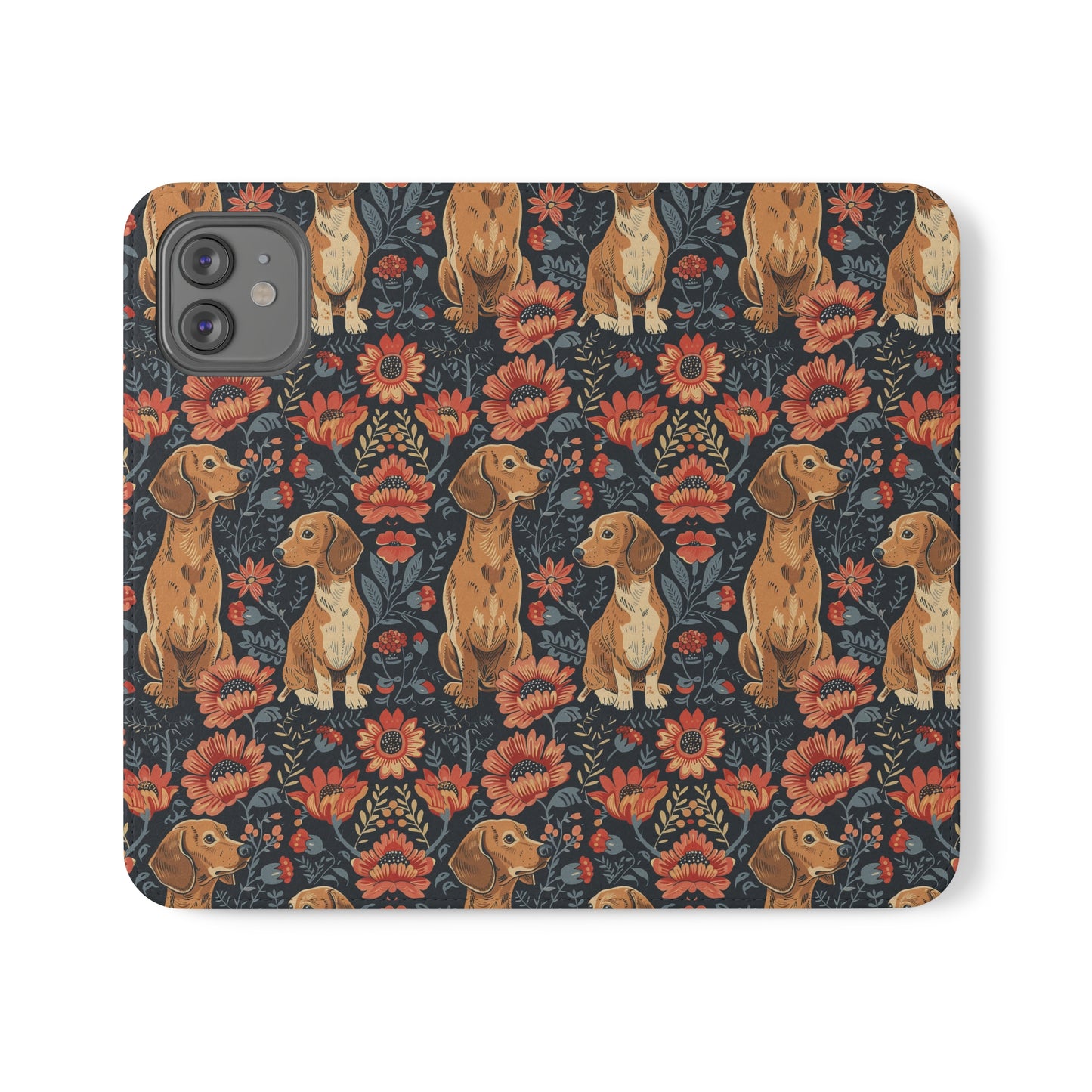 Floral Pawsome Dachsund Delight Flip Cases