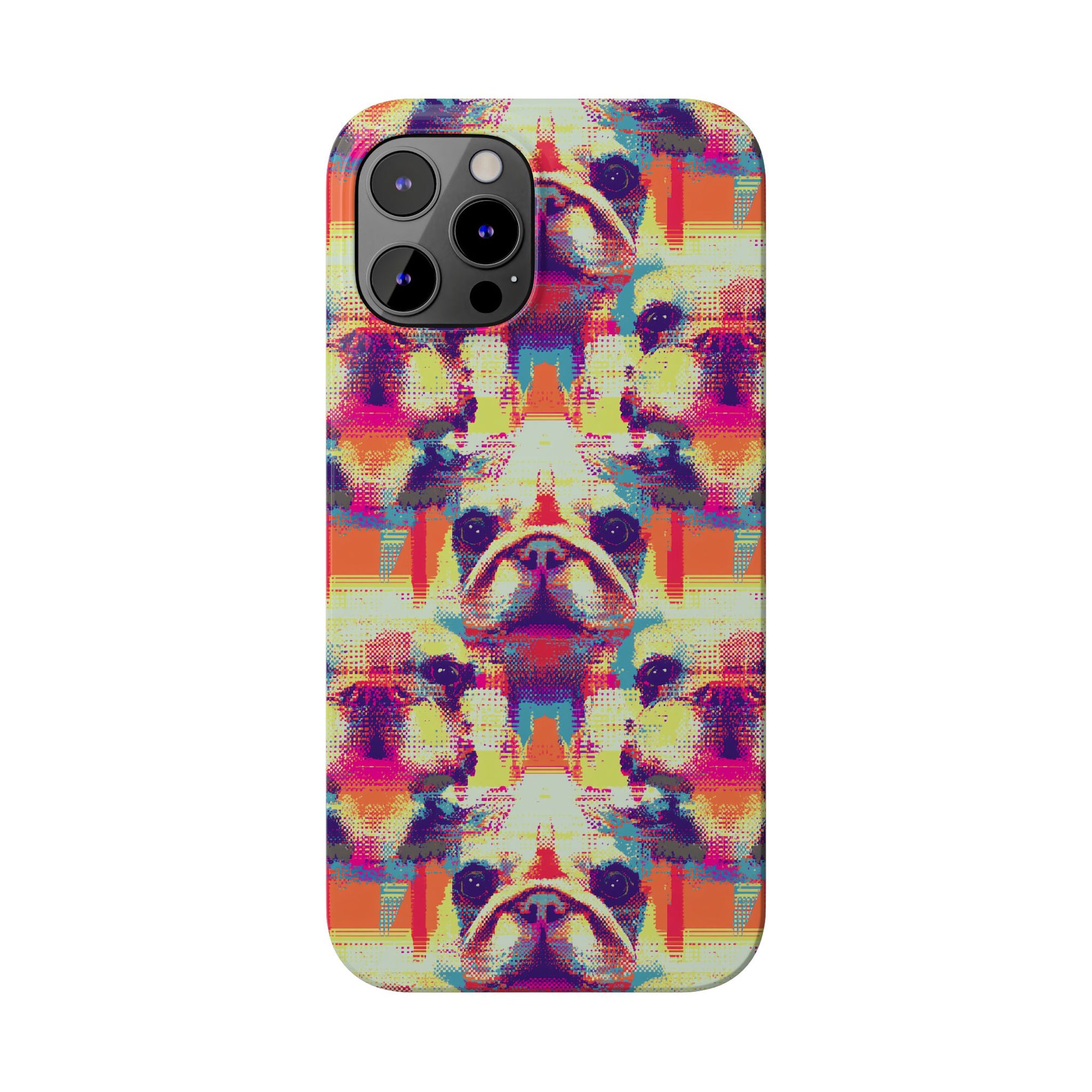 Glitchy Bulldog Blitz Slim Phone Cases