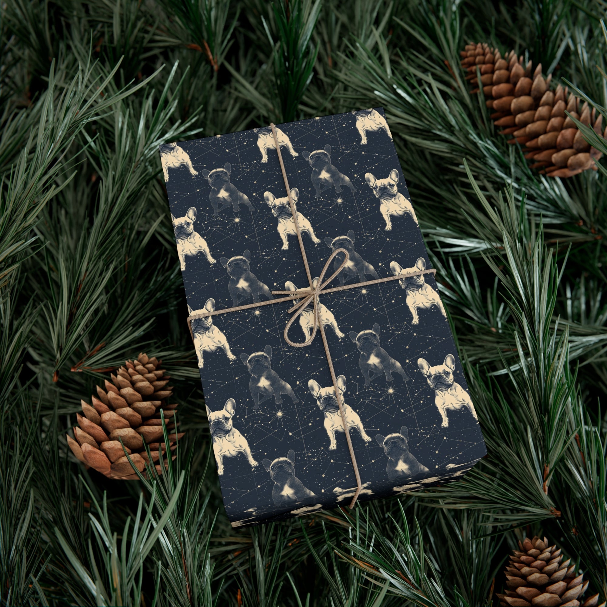 Frenchie Celestial Soar Gift Wrap Papers