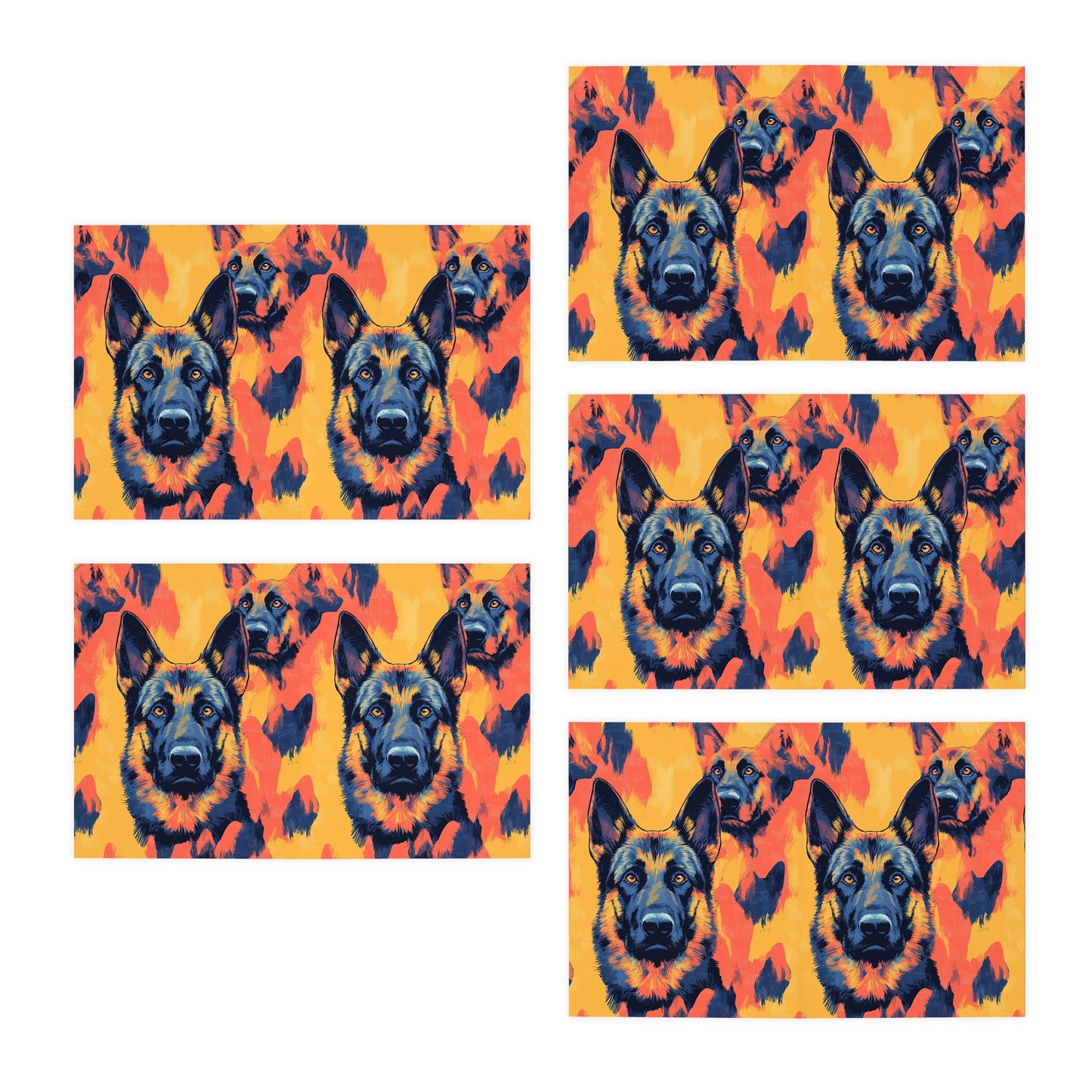 Impressionistic German Shepherds Greeting Cards (5-Pack)