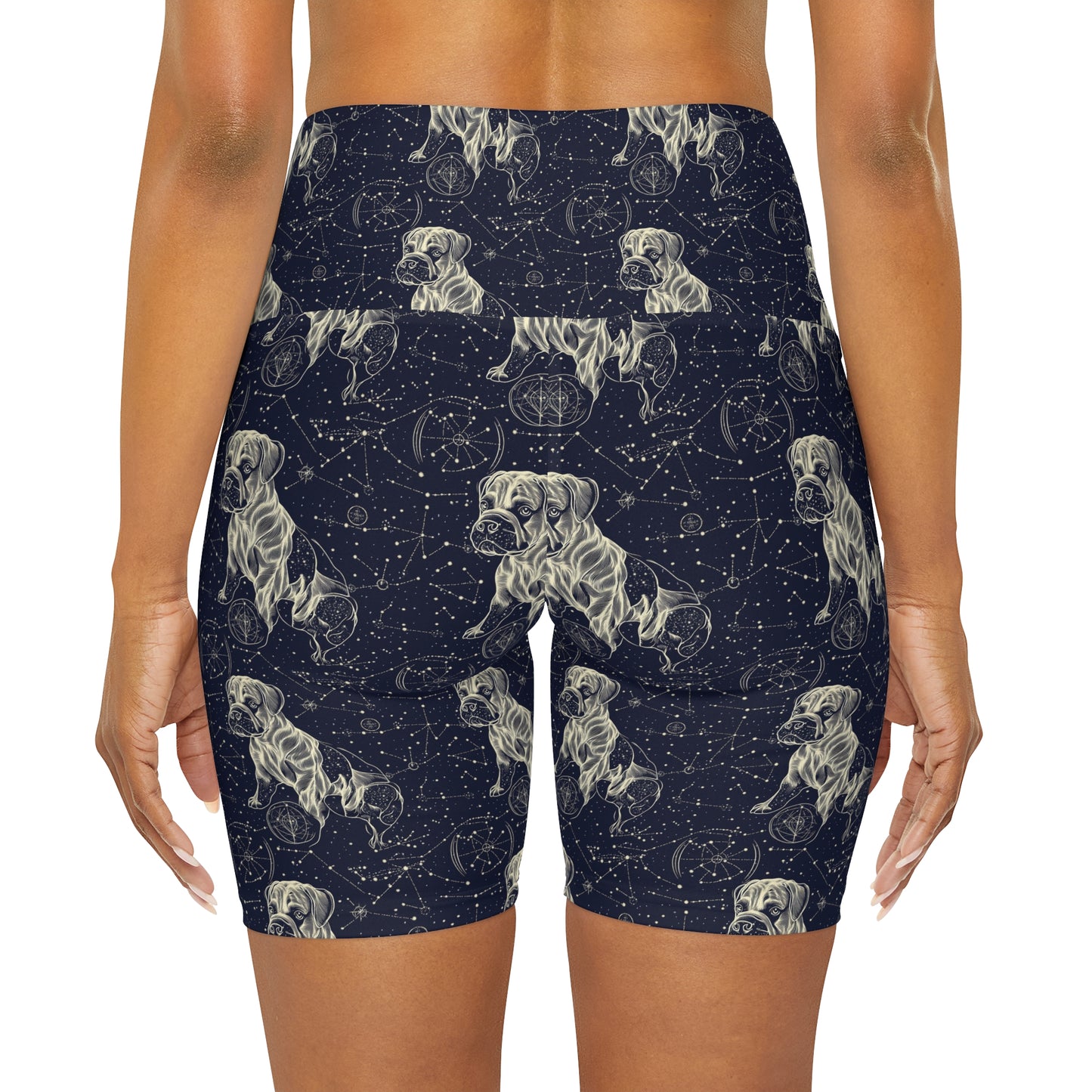 Celestial Boxer Bliss High Waisted Yoga Shorts