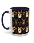 Nighttime Corgi Glow Stride Accent Coffee Mug