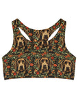 Labrador Lush Pooch Tapestry Seamless Sports Bra