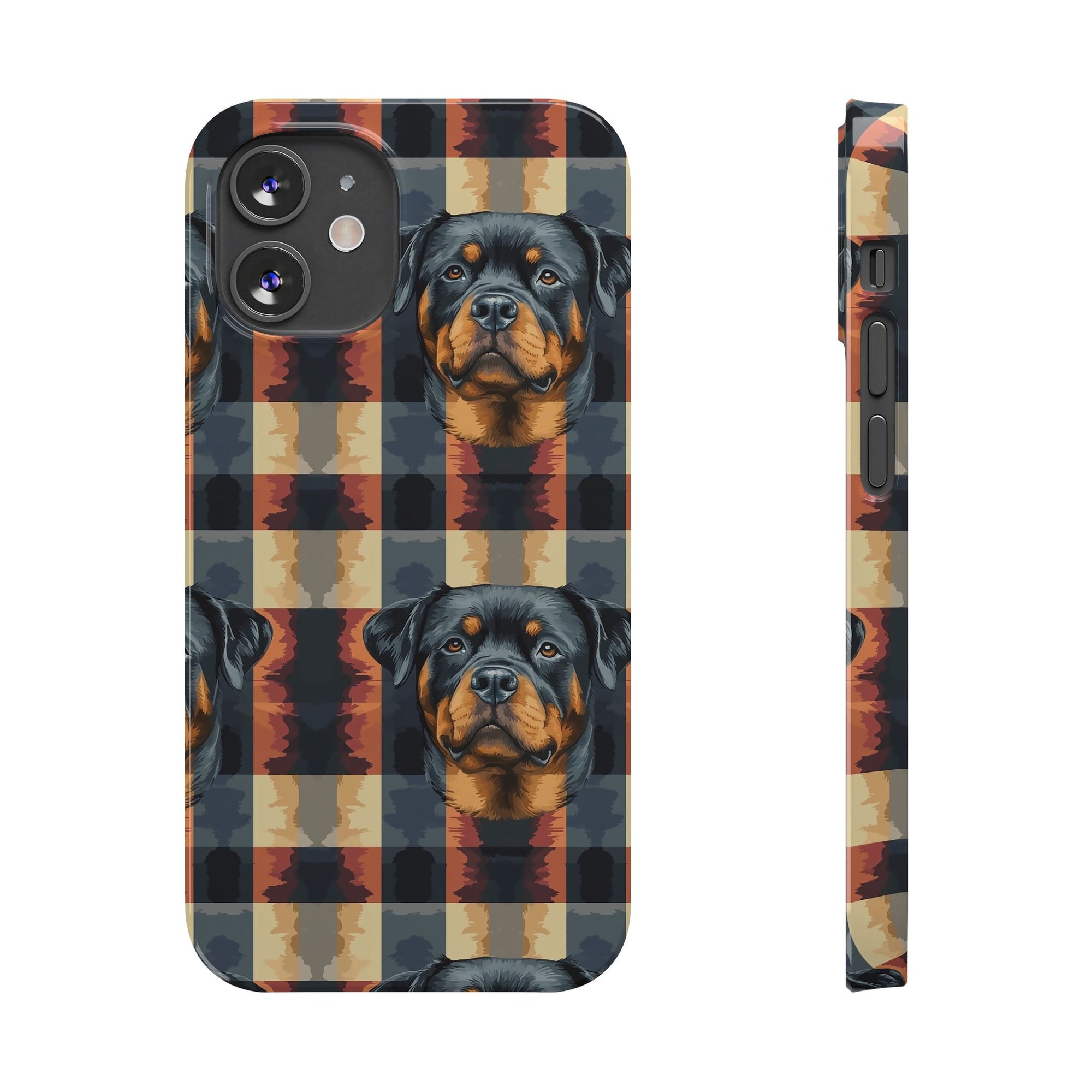 Pawsome Rottweiler Royalty Plaid Slim Phone Cases