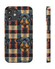 Pawsome Rottweiler Royalty Plaid Slim Phone Cases