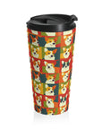 Corgi Chic Popart Pup Stainless Steel Travel Mug