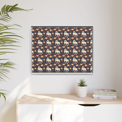 Bulldog Blossom Bonanza Matte Canvas, Framed