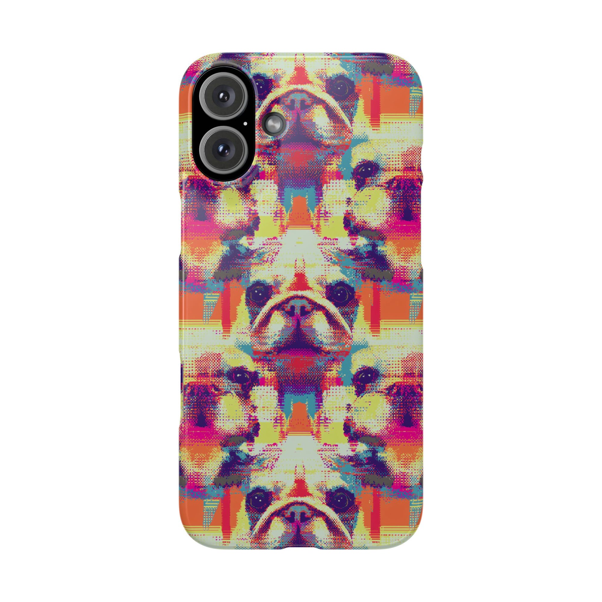 Glitchy Bulldog Blitz Slim Phone Cases