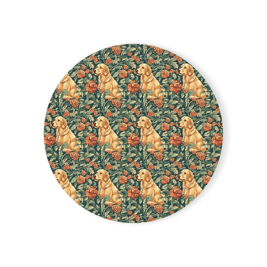 Blooming Goldie Glam Cork Back Coaster