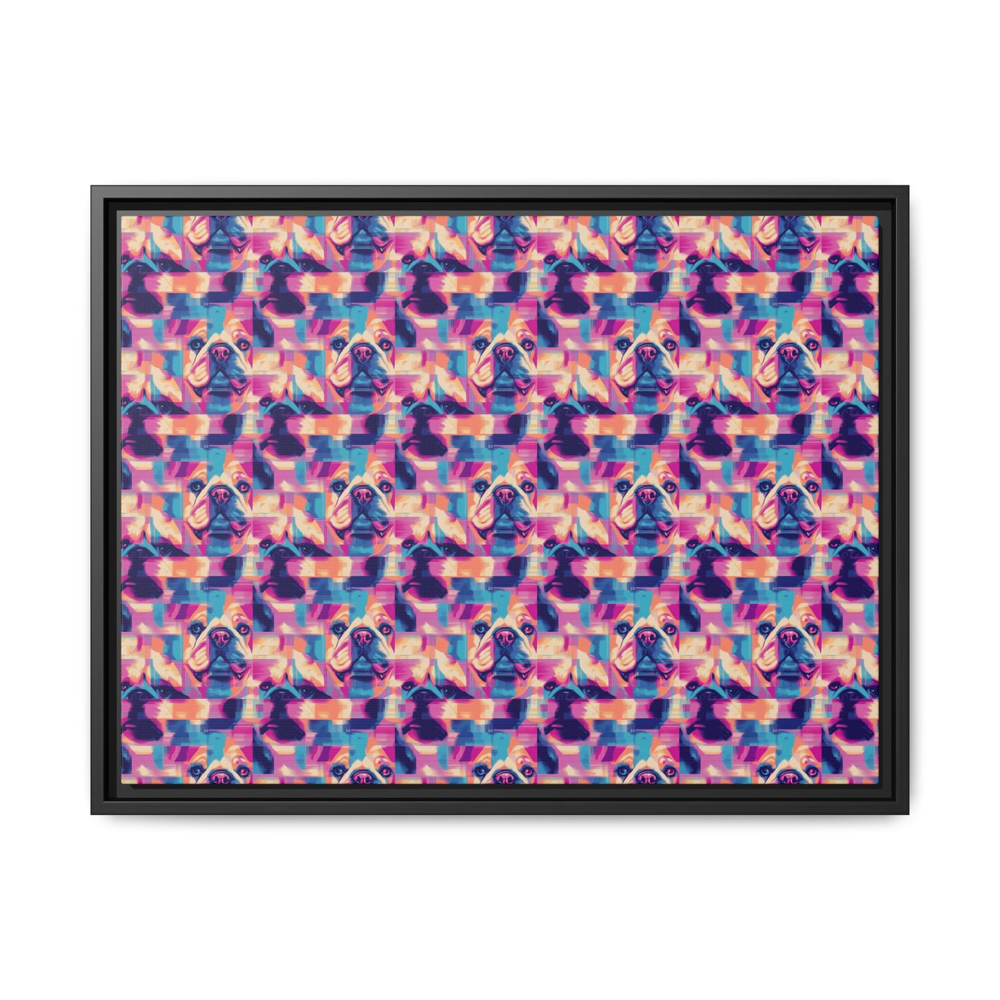 Dazzling Bulldog Chic Matte Canvas, Framed