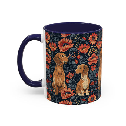 Floral Pawsome Dachsund Delight Accent Coffee Mug