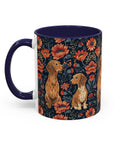 Floral Pawsome Dachsund Delight Accent Coffee Mug