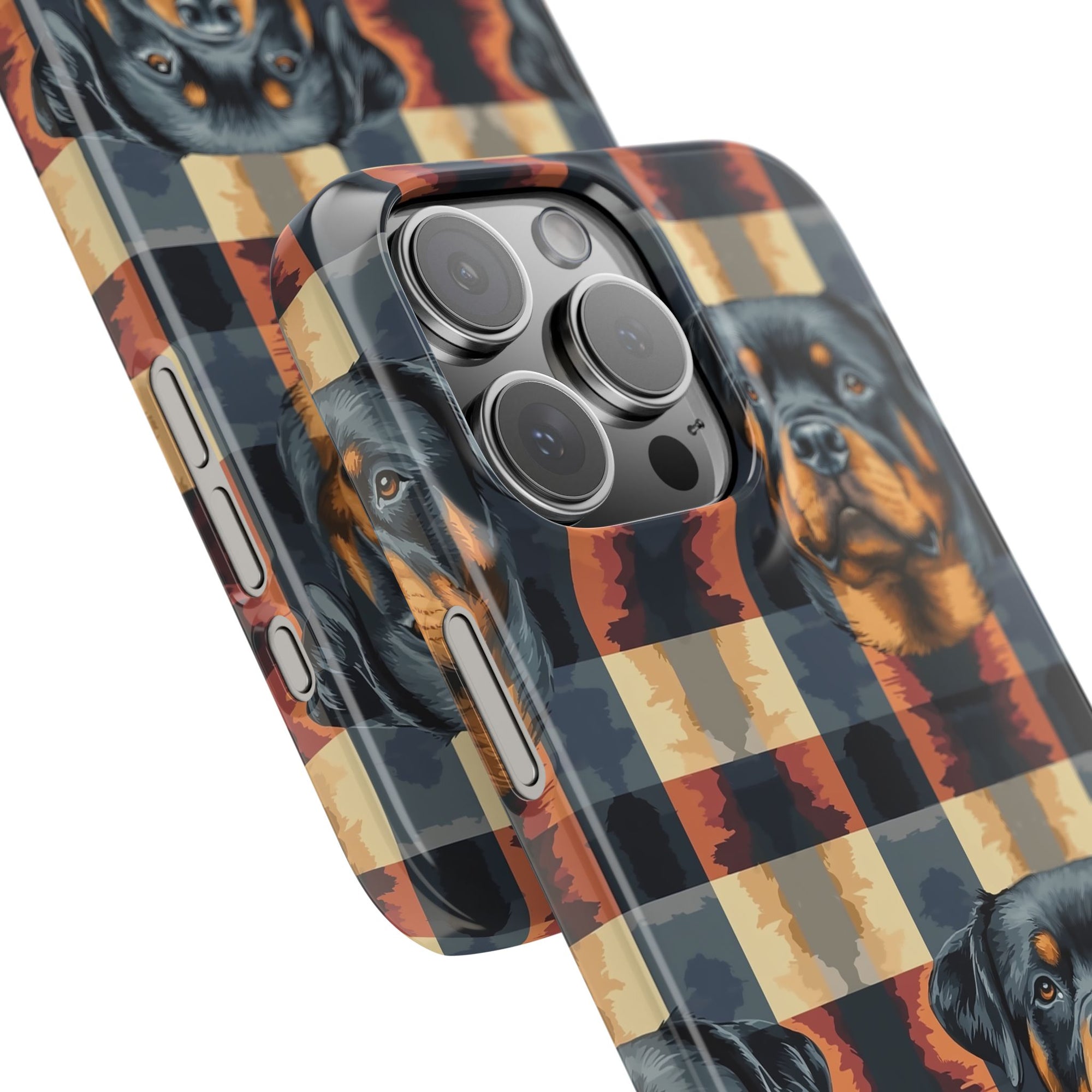 Pawsome Rottweiler Royalty Plaid Slim Phone Cases