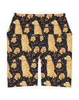 Golden Paws Floral Frenchie High Waisted Yoga Shorts