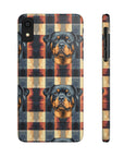 Pawsome Rottweiler Royalty Plaid Slim Phone Cases