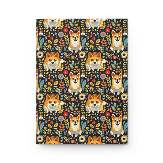 Corgi Rainbow Vine Dream Hardcover Journal Matte