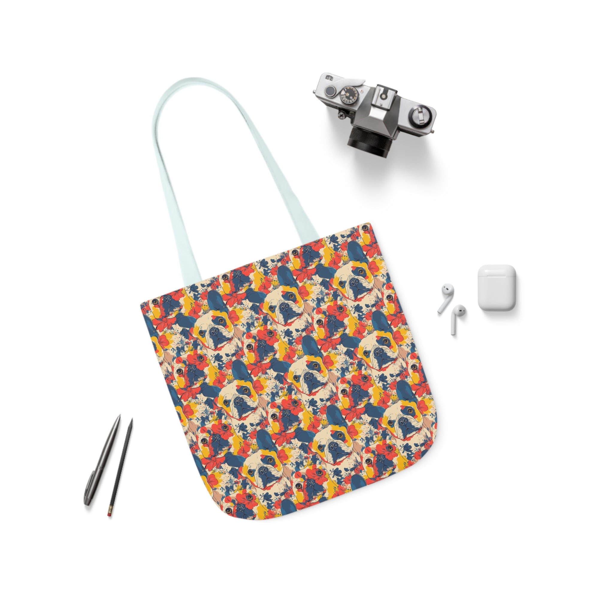 Bloom Pup Frenchietastic Splatter Canvas Tote Bag