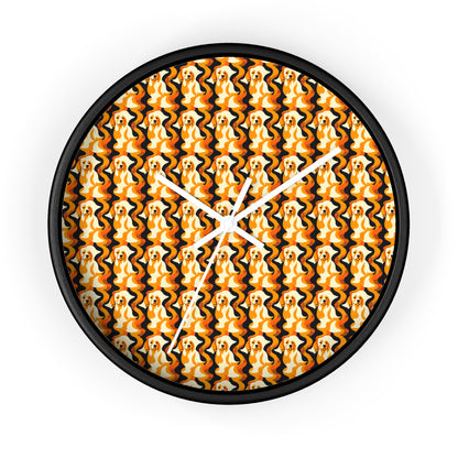 Golden Woof Abstract Glamour Wall Clock